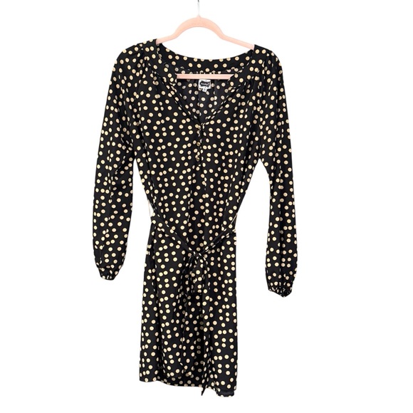 Mud Pie Women’s‎ Black & Tan Polka Dot Dress Size Medium - Picture 1 of 7